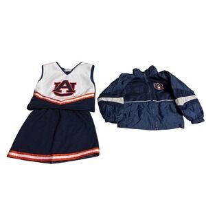 Auburn Tigers Cheerleader Outfit Set 3T Toddler Skirt Top + Jacket NCAA GUC
